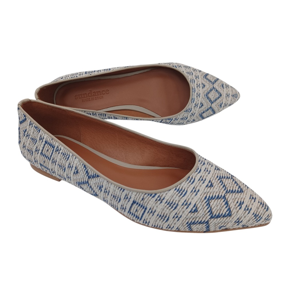 Sundance Calli Flats Woven Pointed Toe Made in Spain EU Size 39 US Size 8.5-9